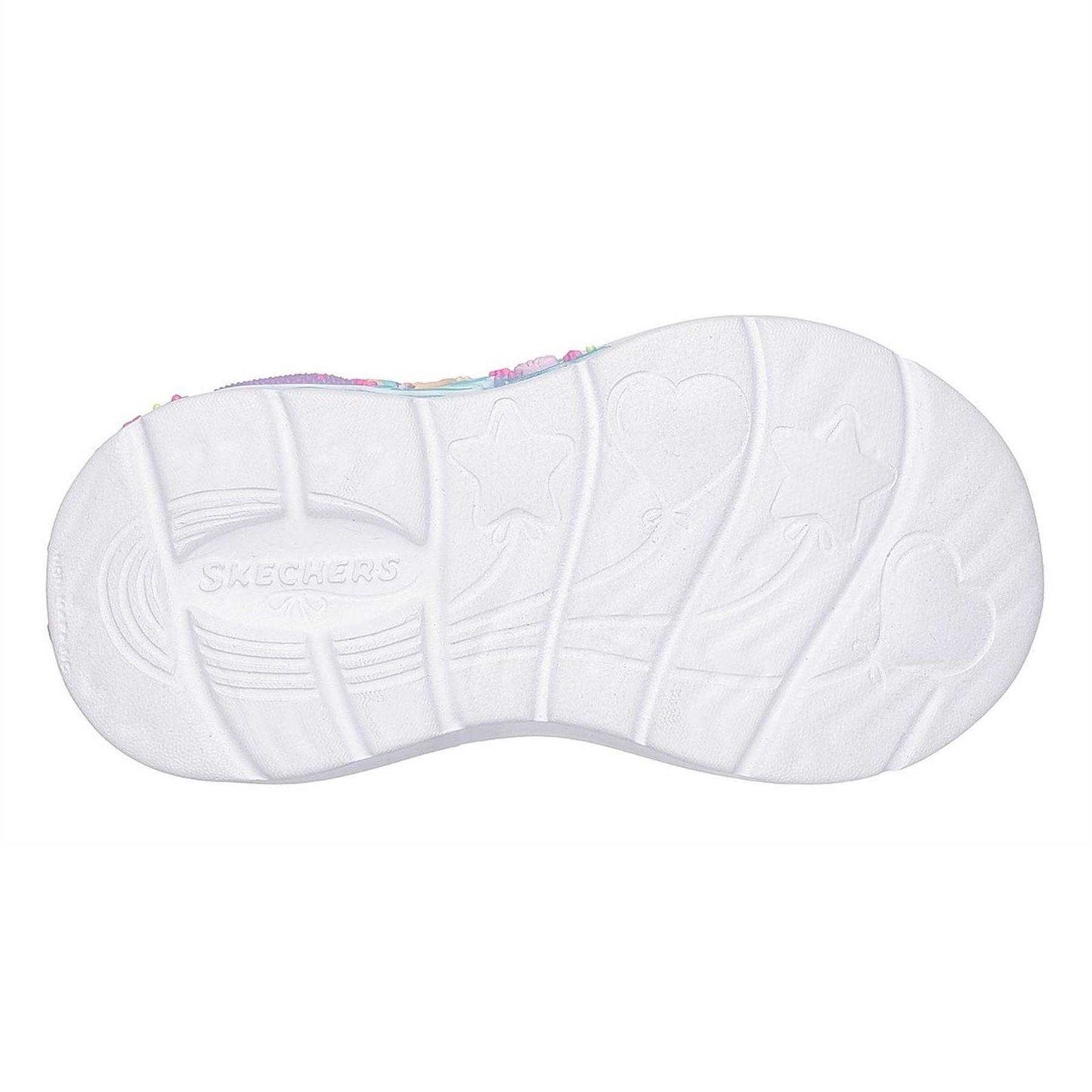 Blue - Lifestyle - Skechers Childrens-Kids Mermaid Leather Light Up Trainers