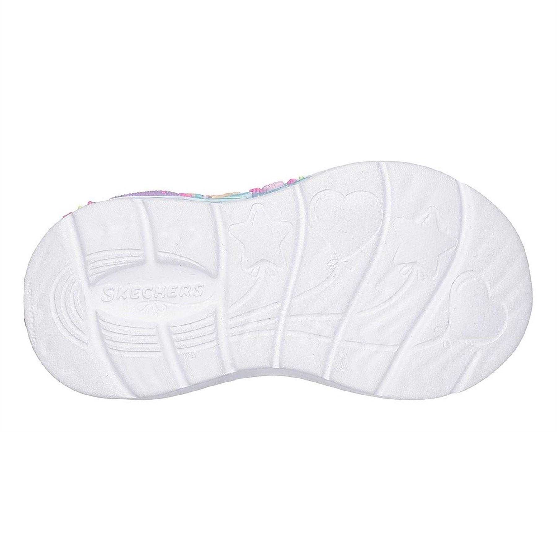 Blue - Lifestyle - Skechers Childrens-Kids Mermaid Leather Light Up Trainers