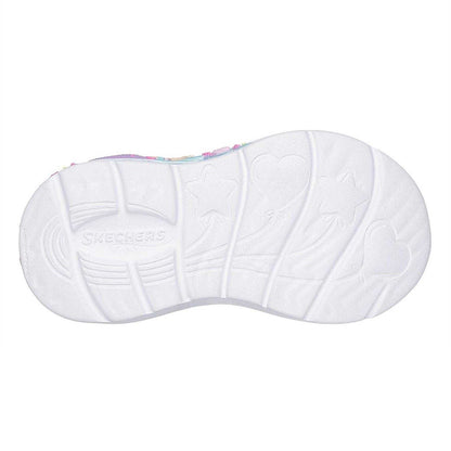 Blue - Lifestyle - Skechers Childrens-Kids Mermaid Leather Light Up Trainers