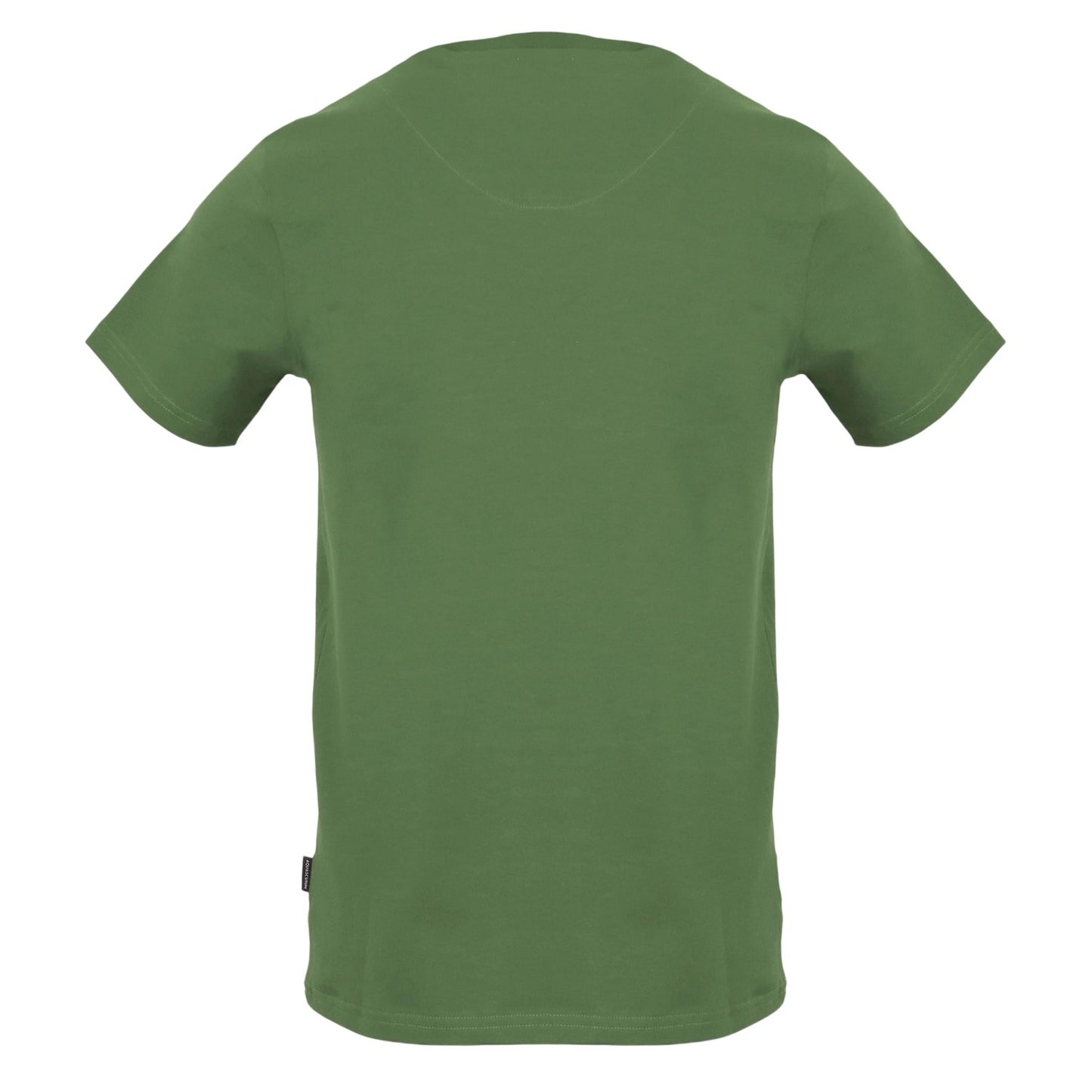 Military Green - Back - Aquascutum Mens Vertical Logo T-Shirt