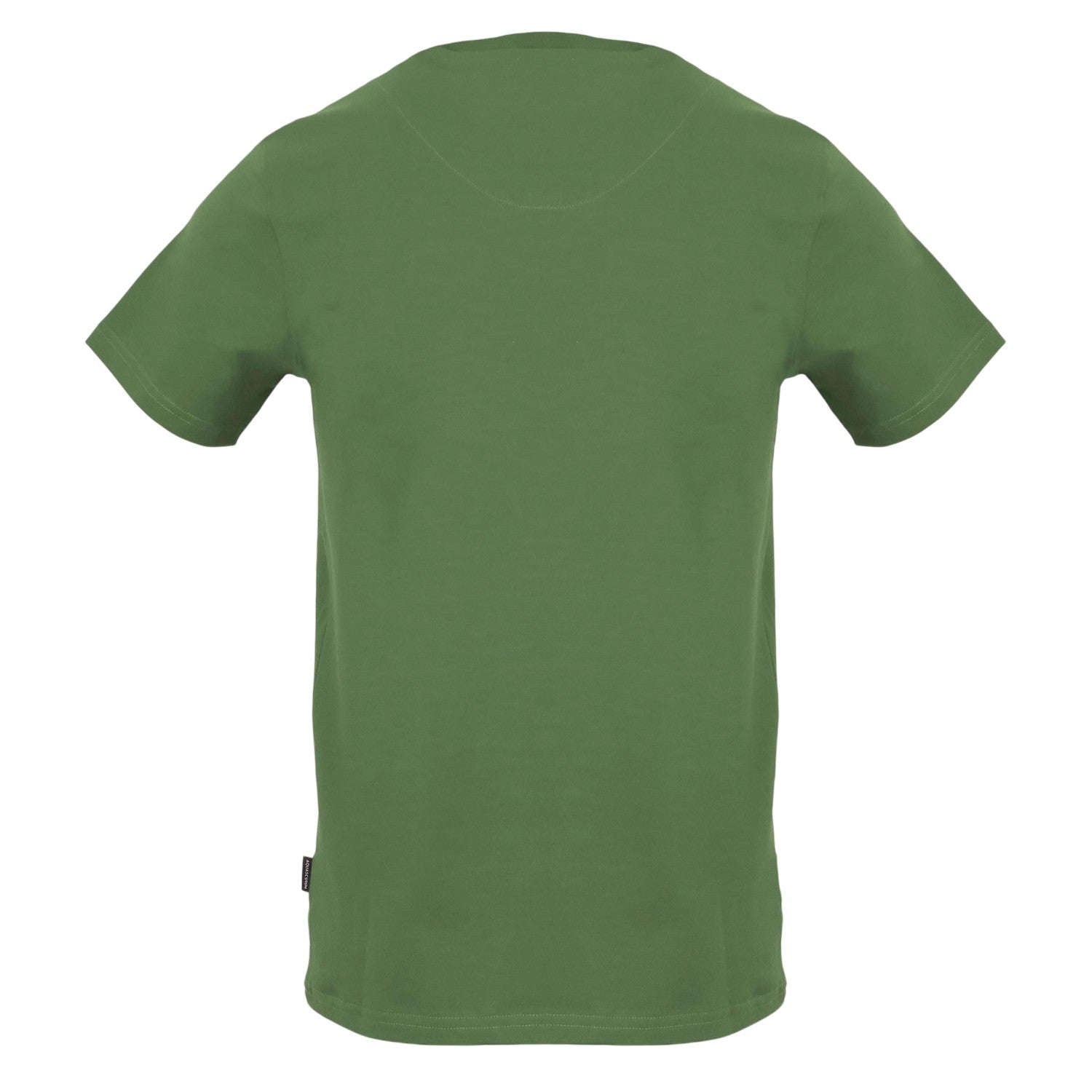 Military Green - Back - Aquascutum Mens Vertical Logo T-Shirt