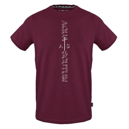 Red - Front - Aquascutum Mens Vertical Logo T-Shirt