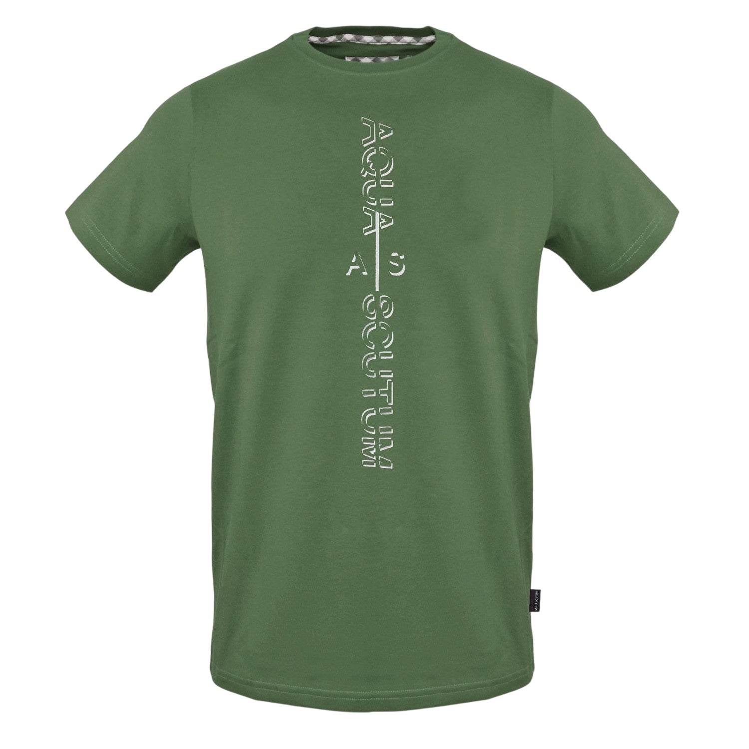 Military Green - Front - Aquascutum Mens Vertical Logo T-Shirt