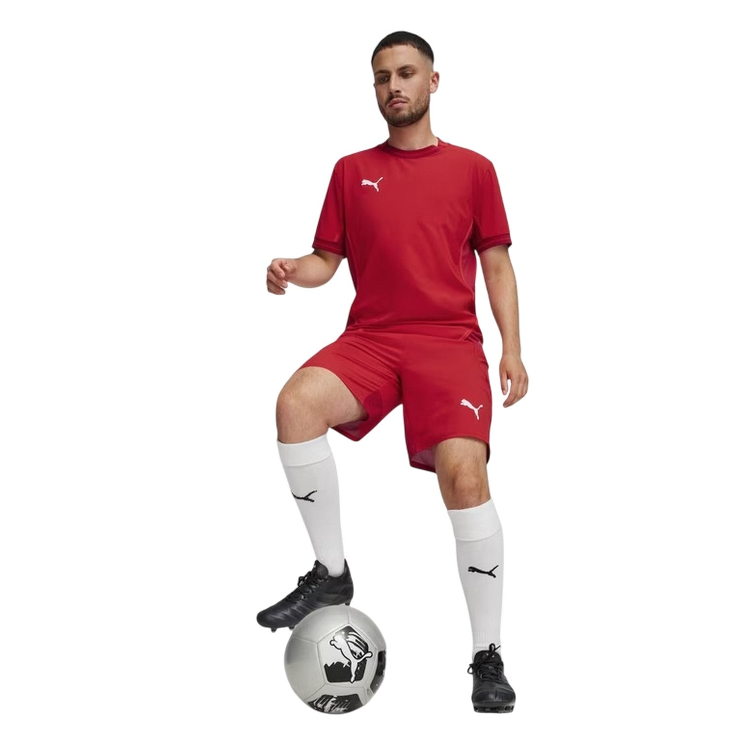 Red-White - Side - Puma Mens TeamFinal Jersey T-Shirt