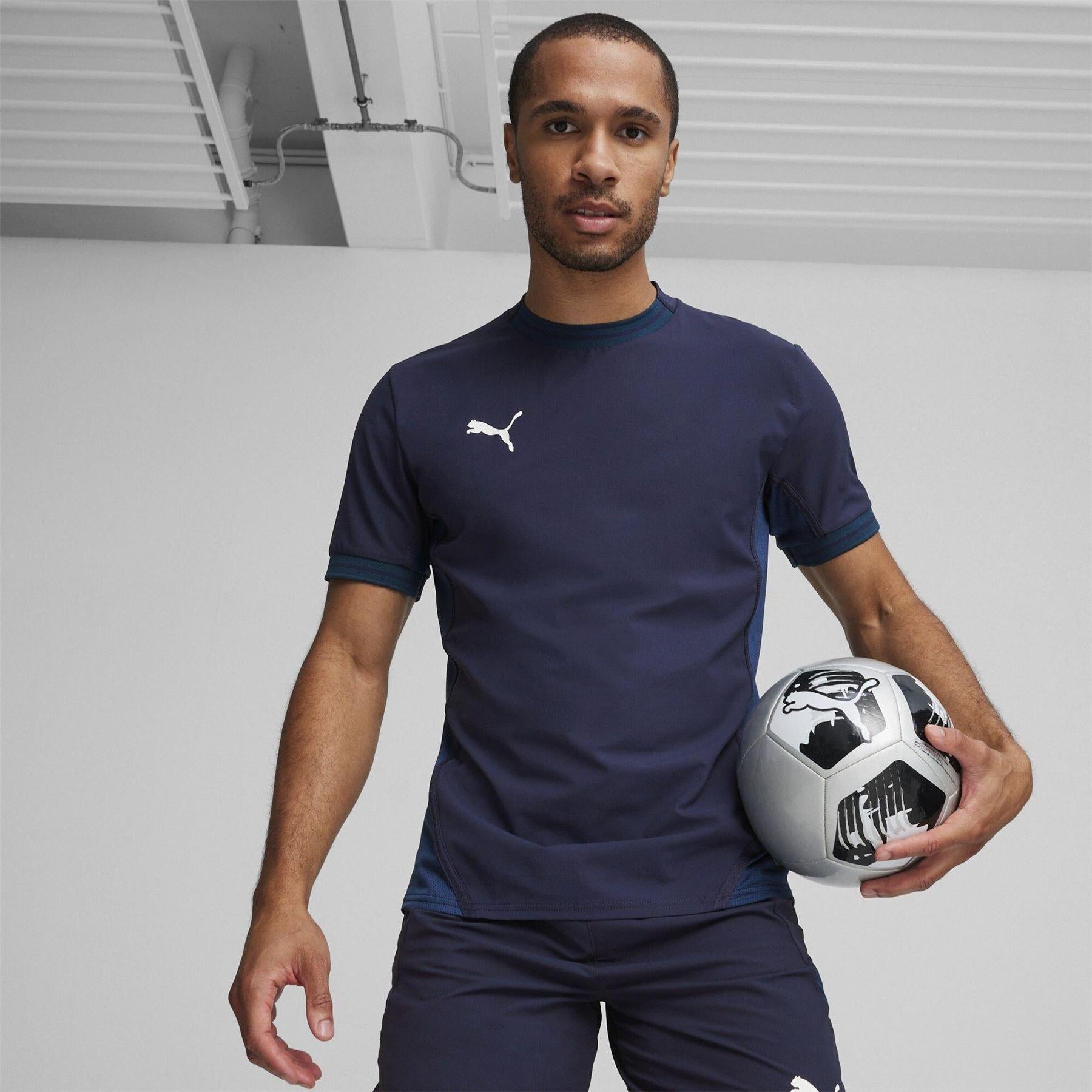Navy-White-Blue - Side - Puma Mens TeamFinal Jersey T-Shirt