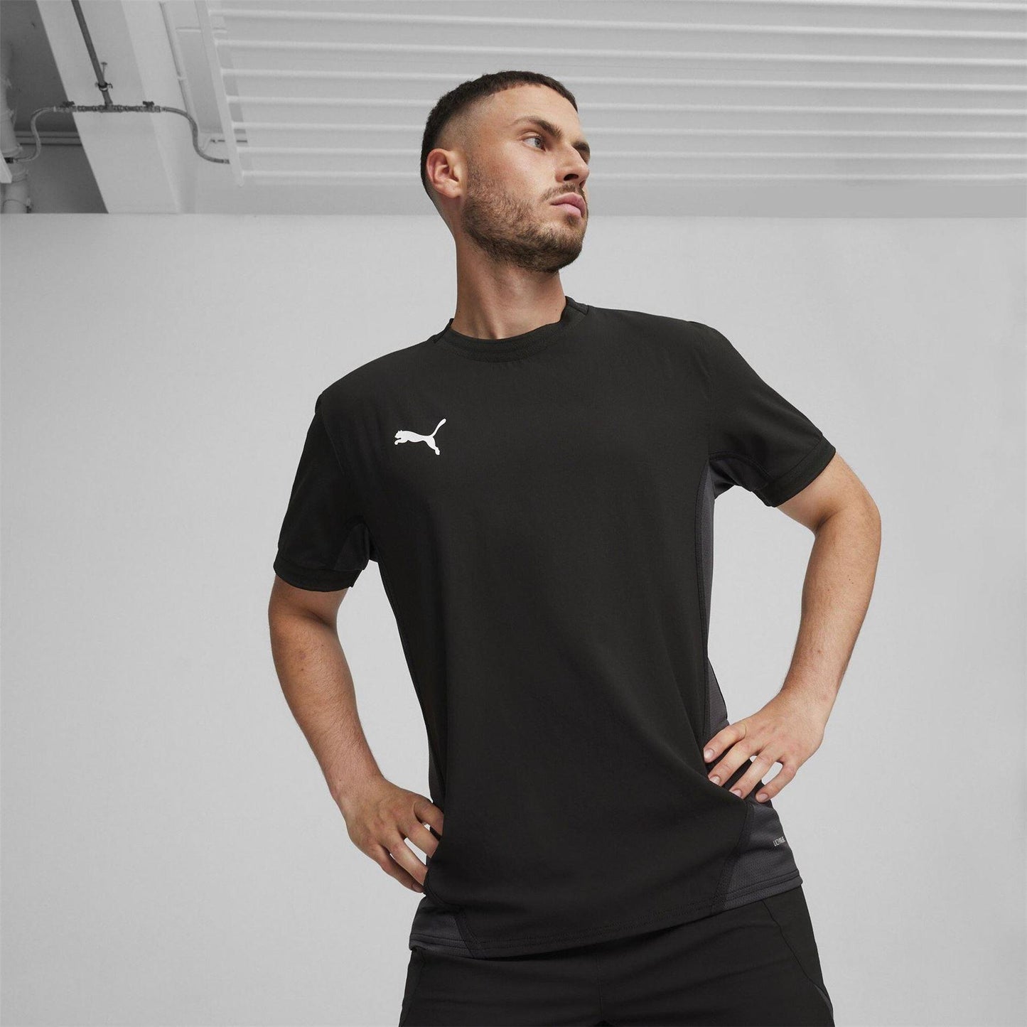 Black-White-Grey - Side - Puma Mens TeamFinal Jersey T-Shirt