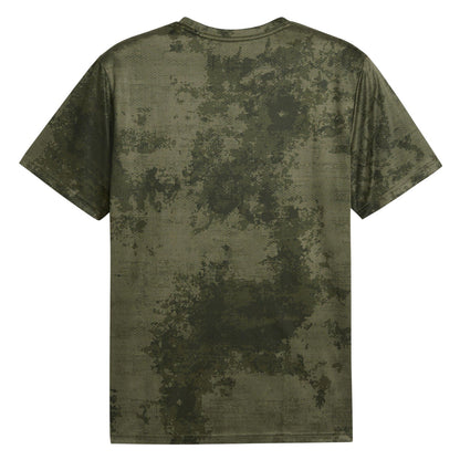 Dark Olive - Back - Puma Mens Tad Essentials All-Over Print Regular T-Shirt