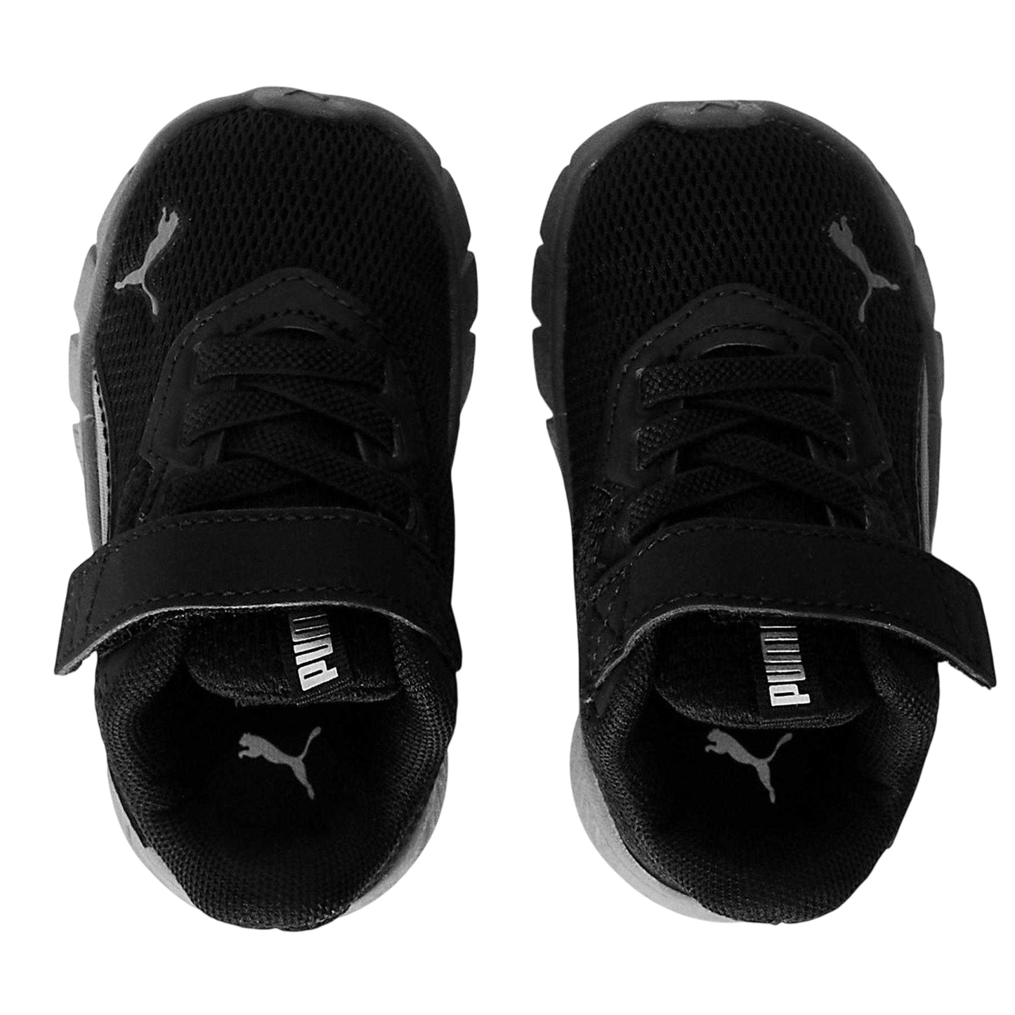 Black-Silver-Grey - Side - Puma Childrens-Kids FlexFocus Trainers