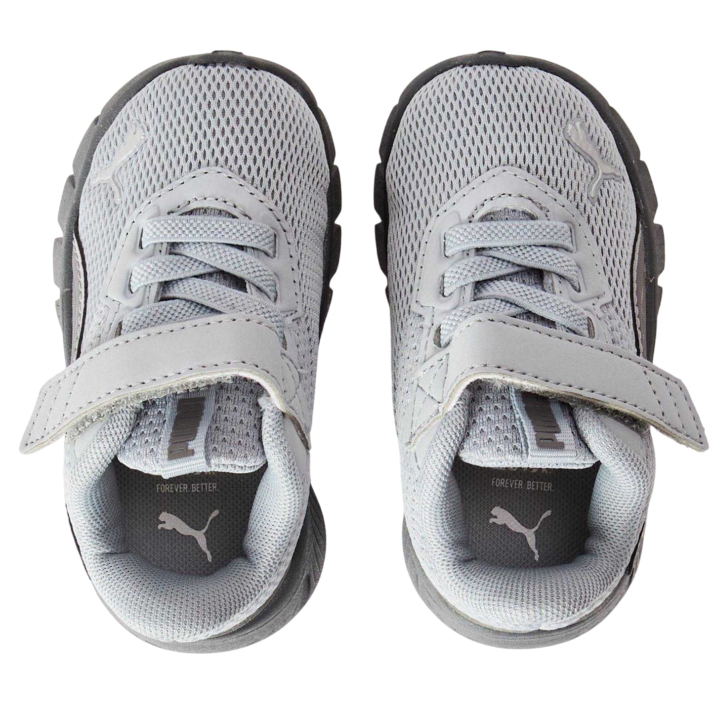 Grey-Silver - Side - Puma Childrens-Kids FlexFocus Trainers