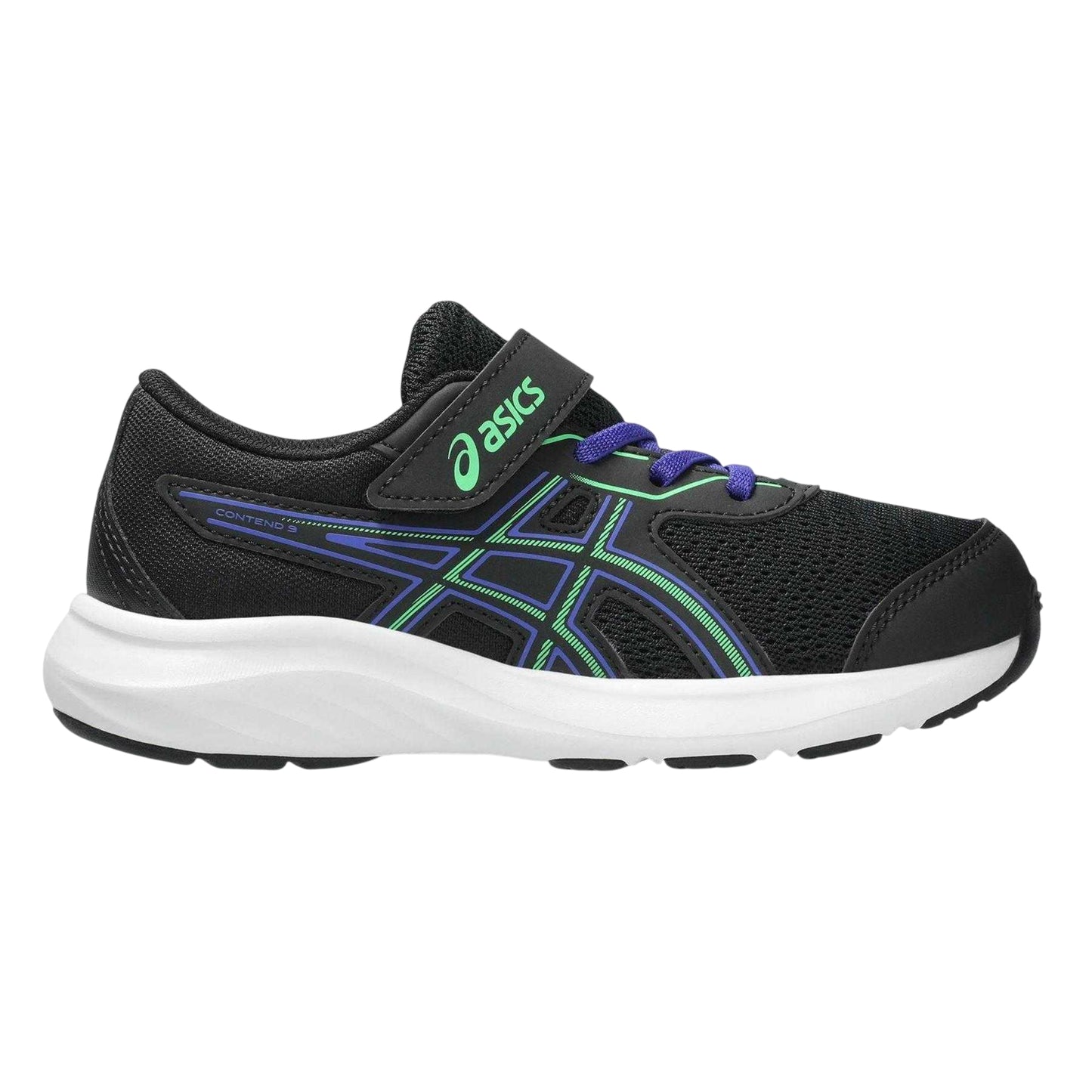 Black-Green - Front - Asics Childrens-Kids Contend 9 PS Shoes