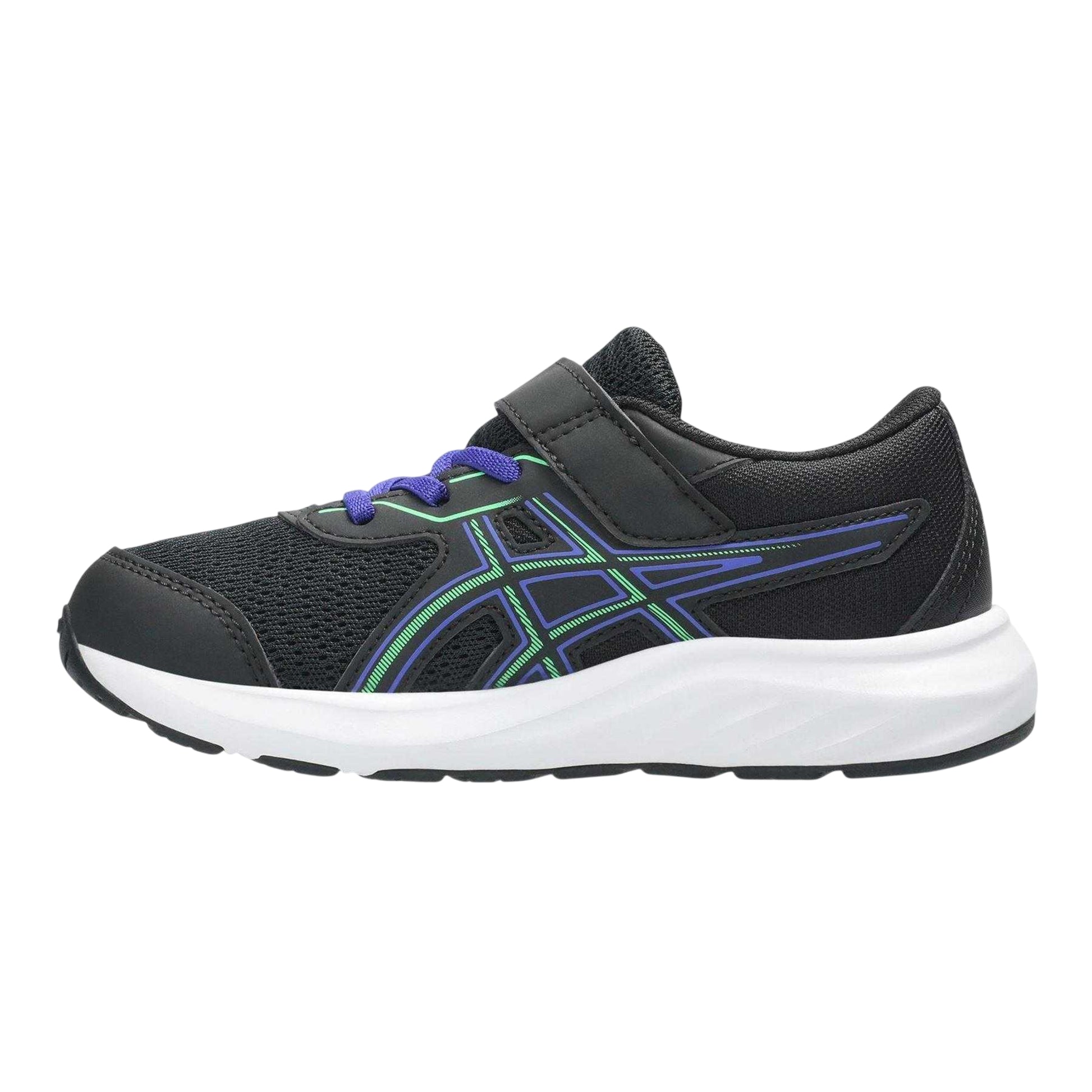 Black-Green - Side - Asics Childrens-Kids Contend 9 PS Shoes