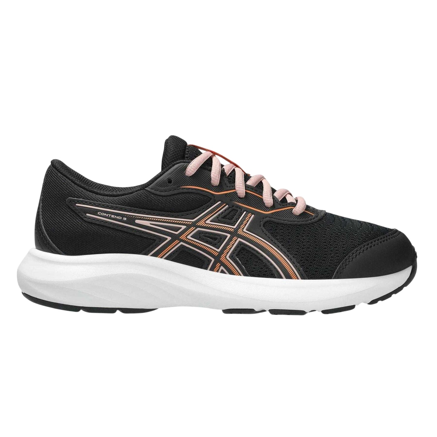 Black-Peach - Front - Asics Childrens-Kids Contend 9 PS Shoes