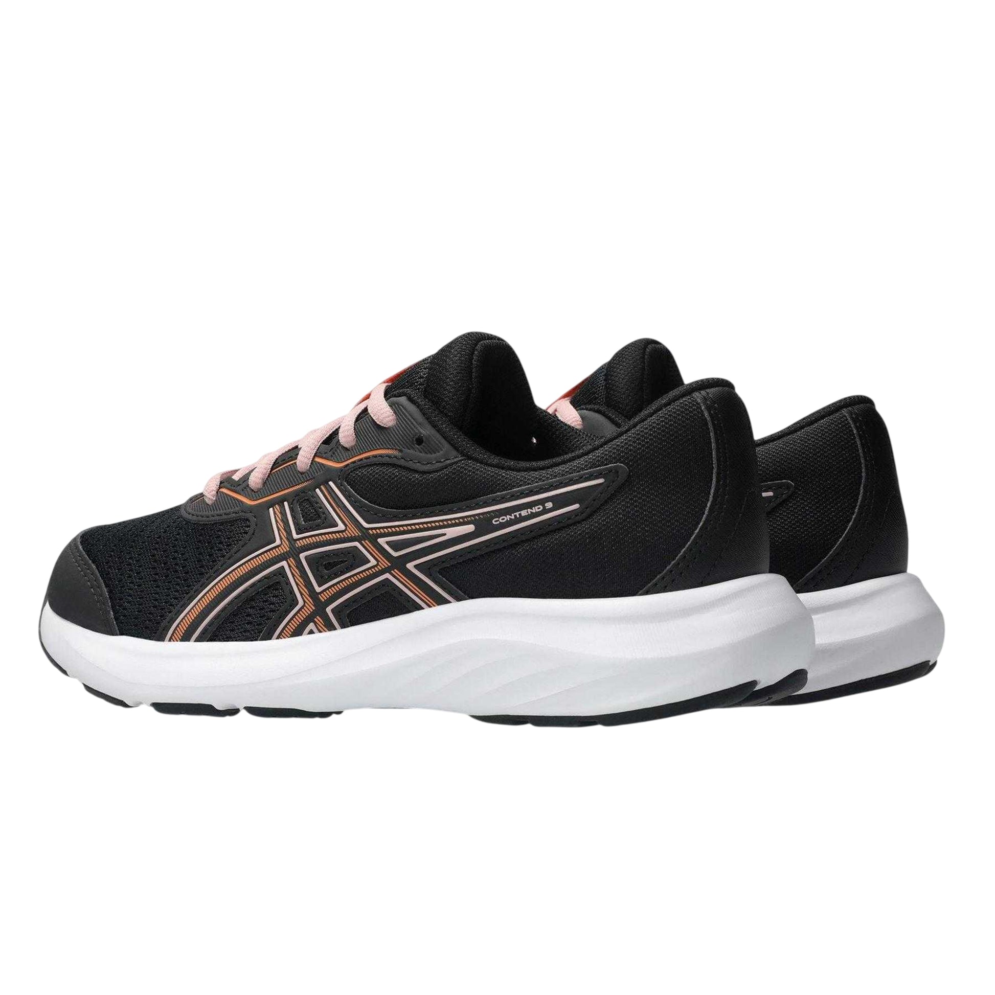 Black-Peach - Back - Asics Childrens-Kids Contend 9 PS Shoes