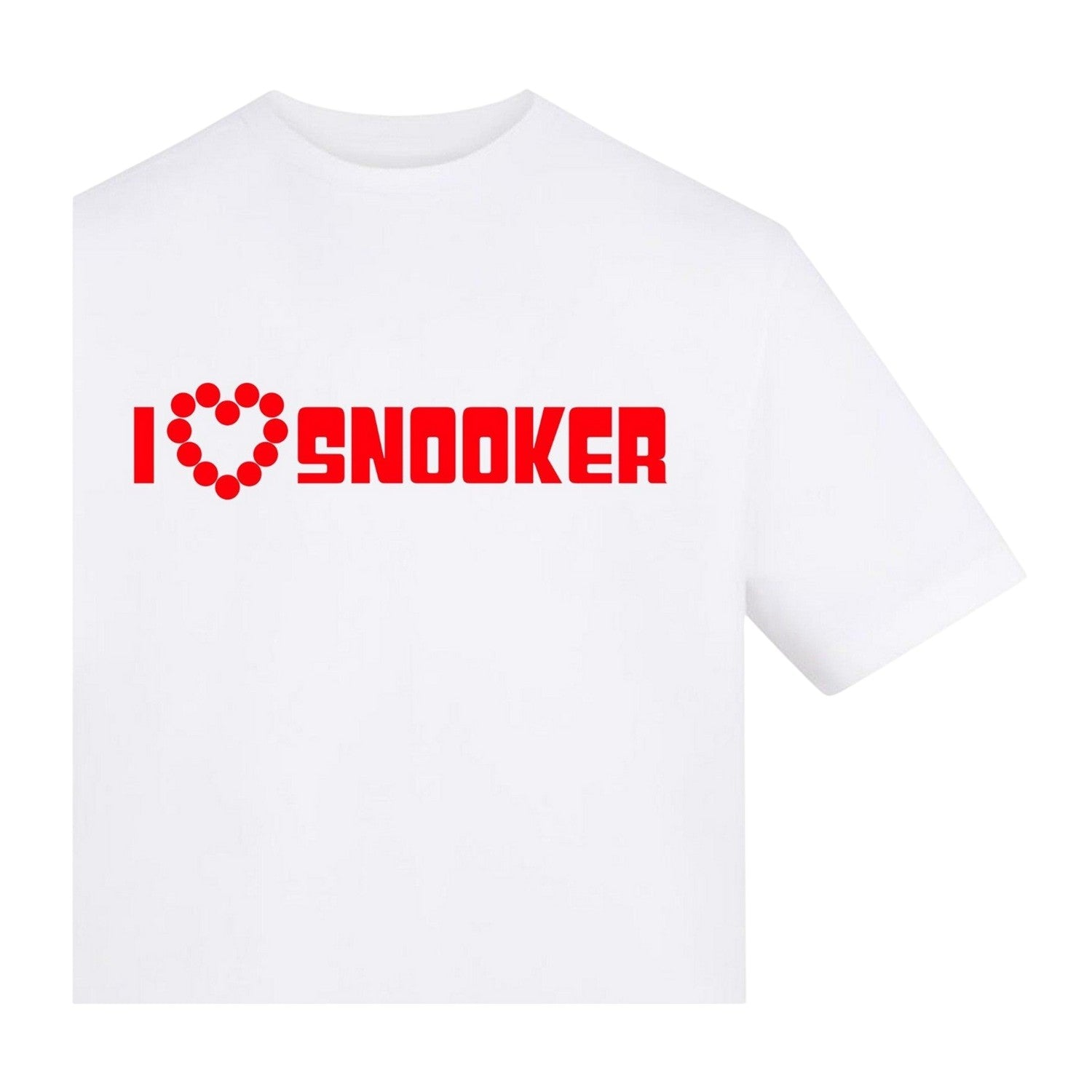 White - Side - AWD Unisex Adult I Heart Snooker T-Shirt