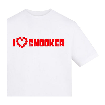 White - Side - AWD Unisex Adult I Heart Snooker T-Shirt