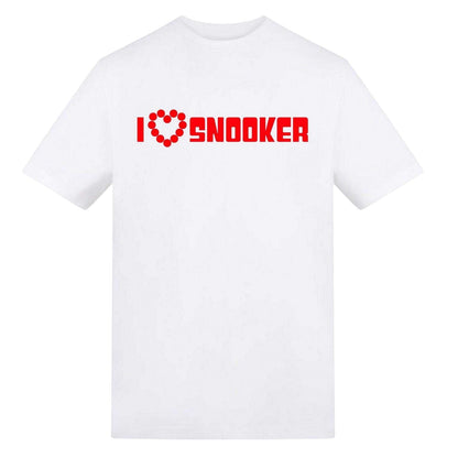 White - Front - AWD Unisex Adult I Heart Snooker T-Shirt
