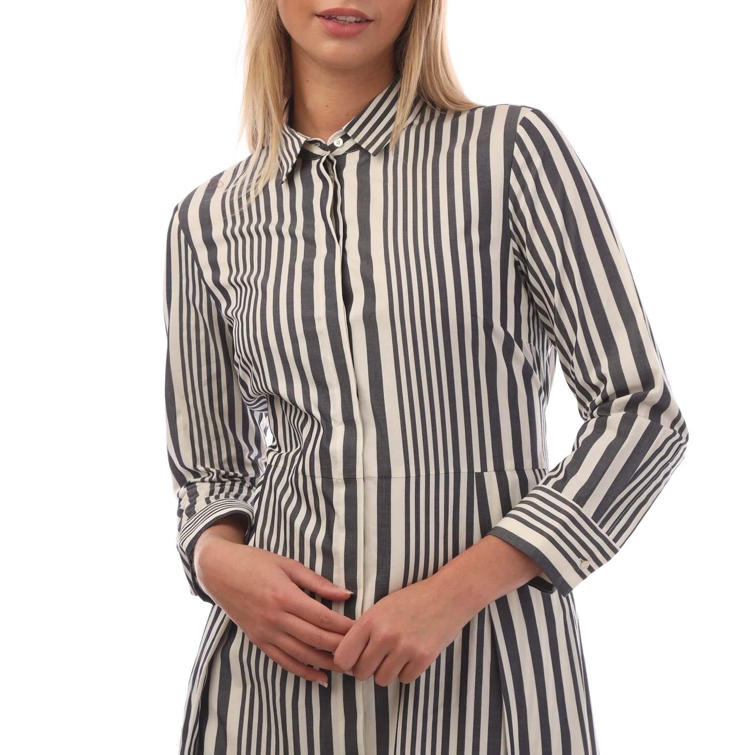 White-Black - Side - Boss Womens-Ladies Debrana Dress