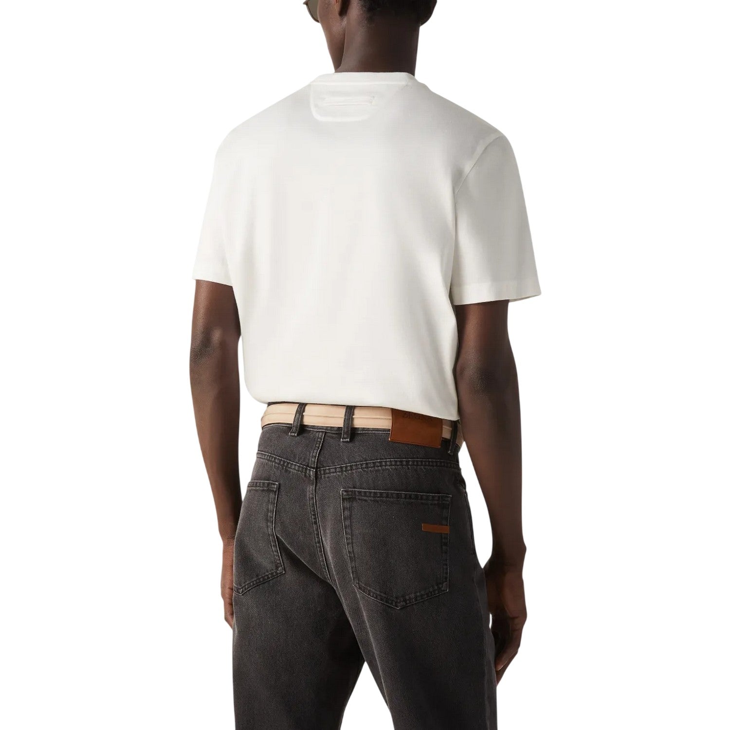 White - Back - Puma Mens Blank Cotton T-Shirt
