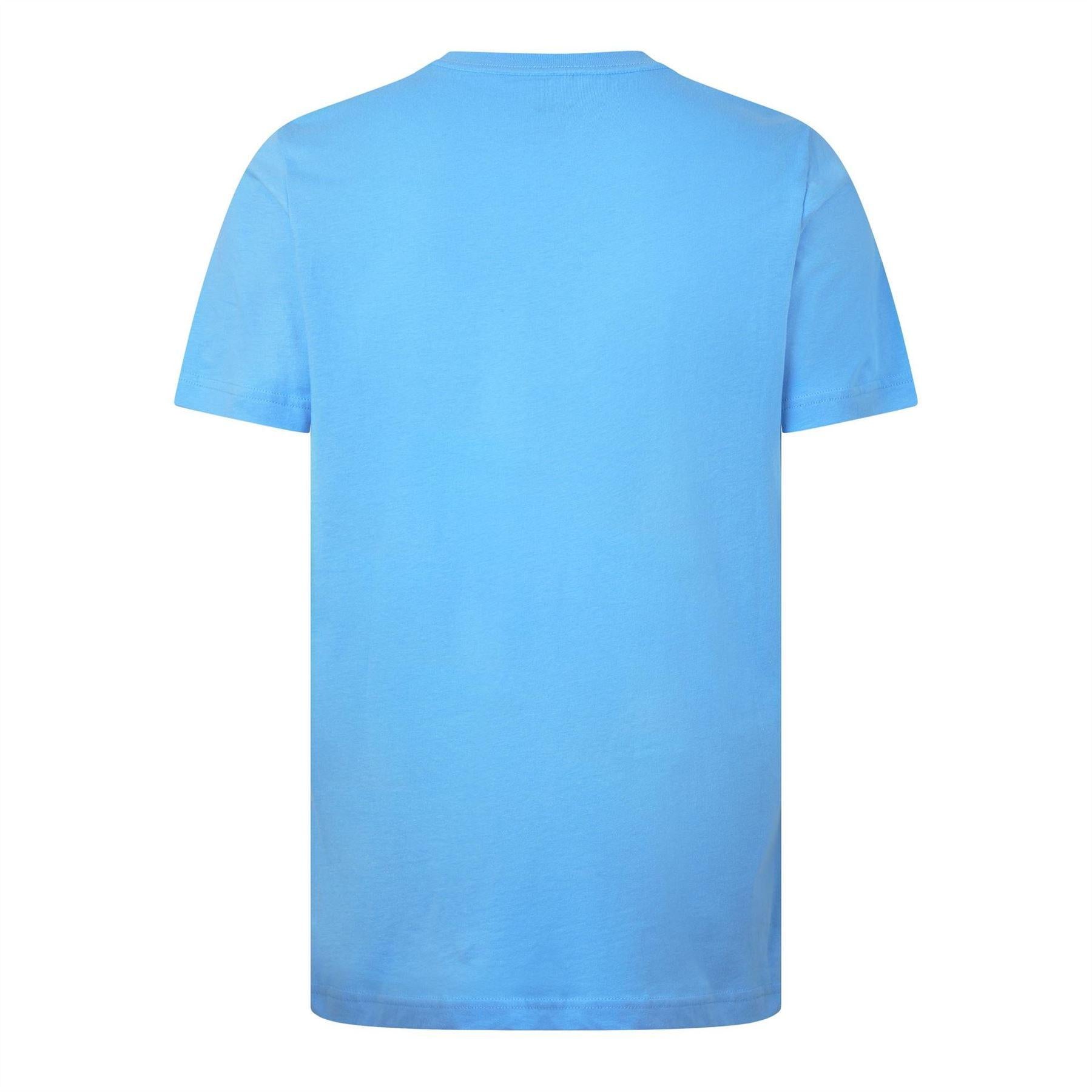 Light Blue - Back - Puma Mens Blank Cotton T-Shirt