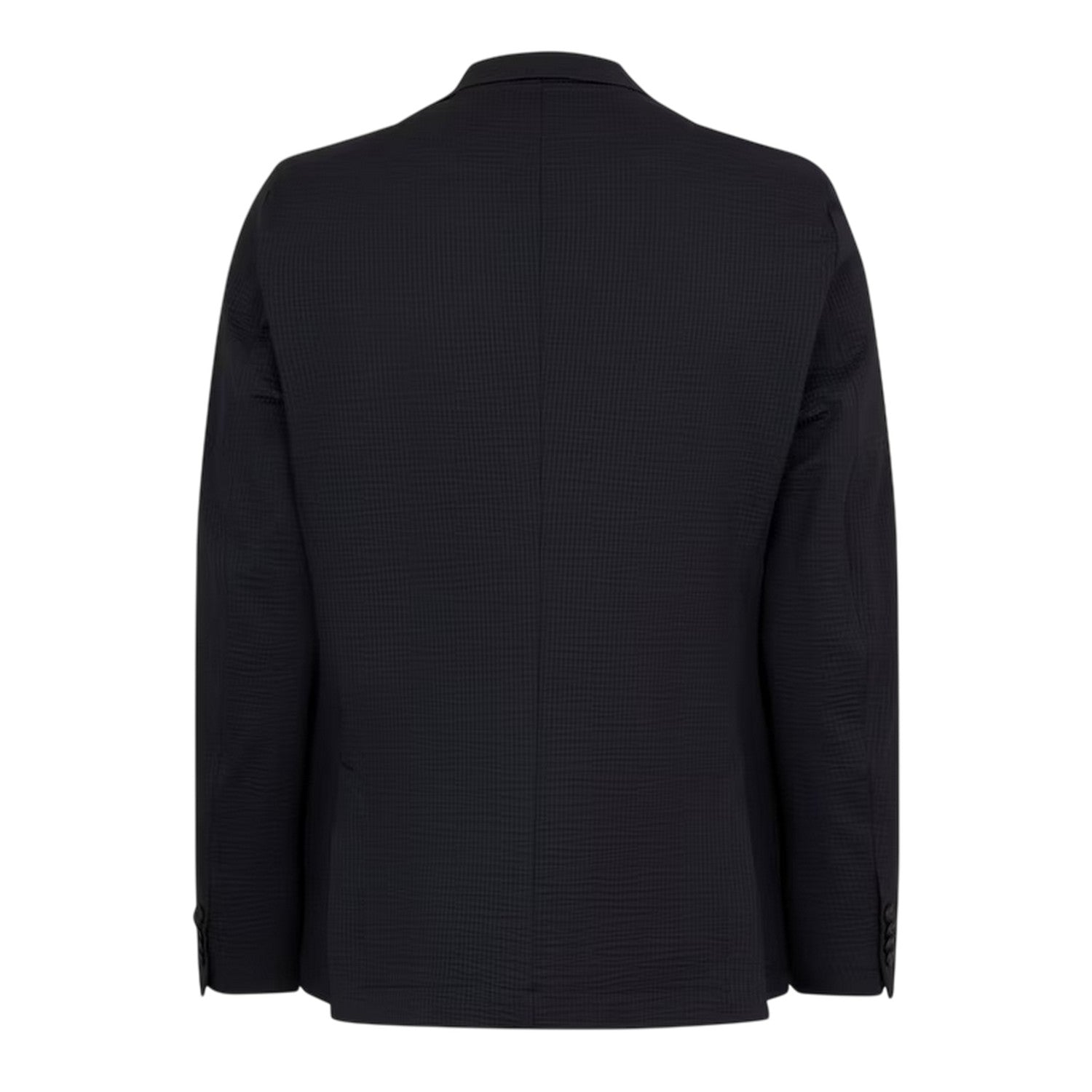 Black - Back - Boss Mens Seersucker Slim Blazer