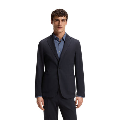 Black - Side - Boss Mens Seersucker Slim Blazer