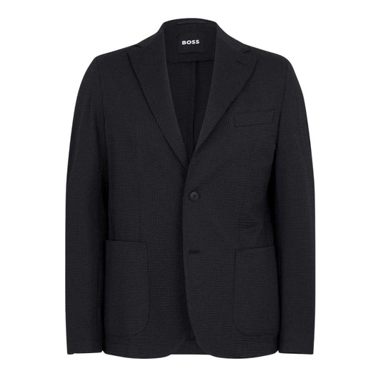 Black - Front - Boss Mens Seersucker Slim Blazer