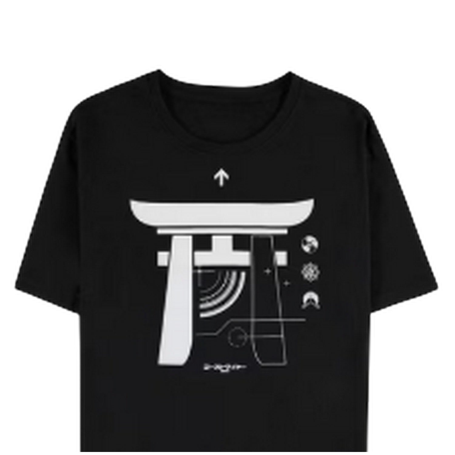Black - Side - Ghostwire: Tokyo Mens Graphic Print Cotton T-Shirt