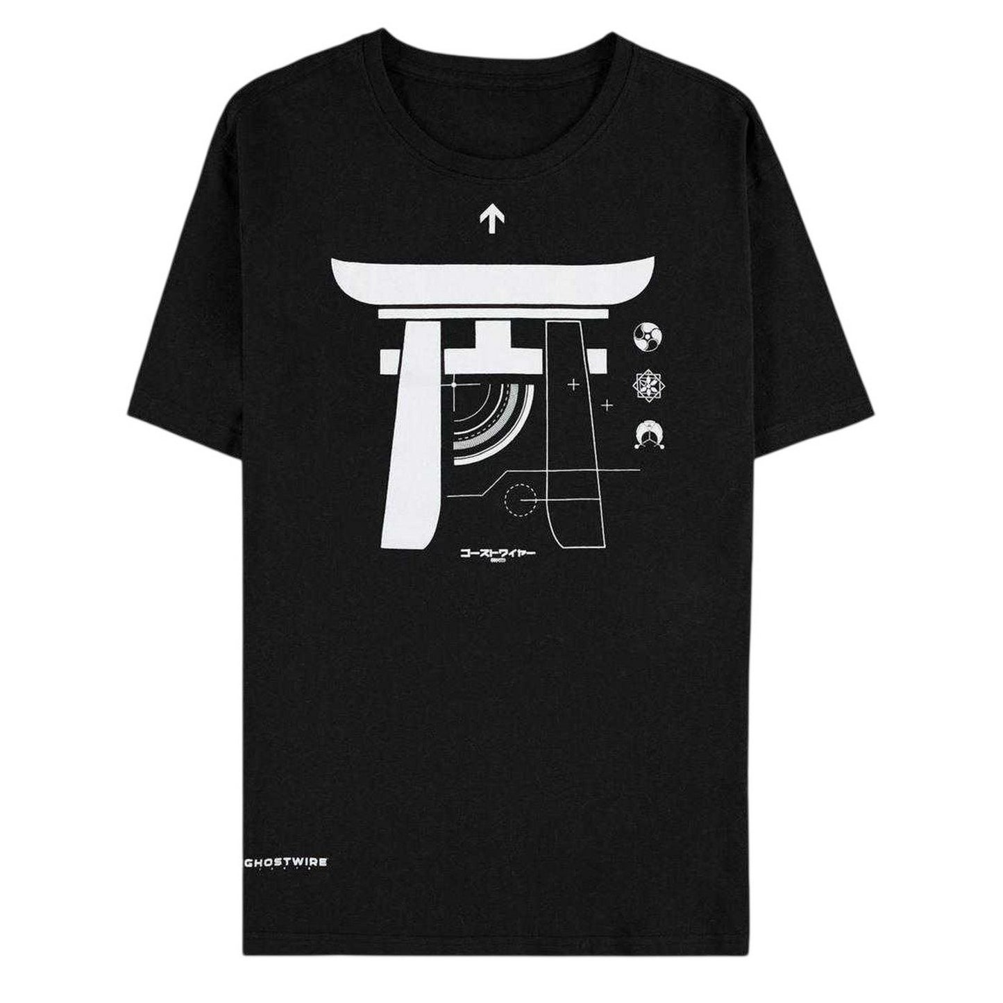 Black - Front - Ghostwire: Tokyo Mens Graphic Print Cotton T-Shirt