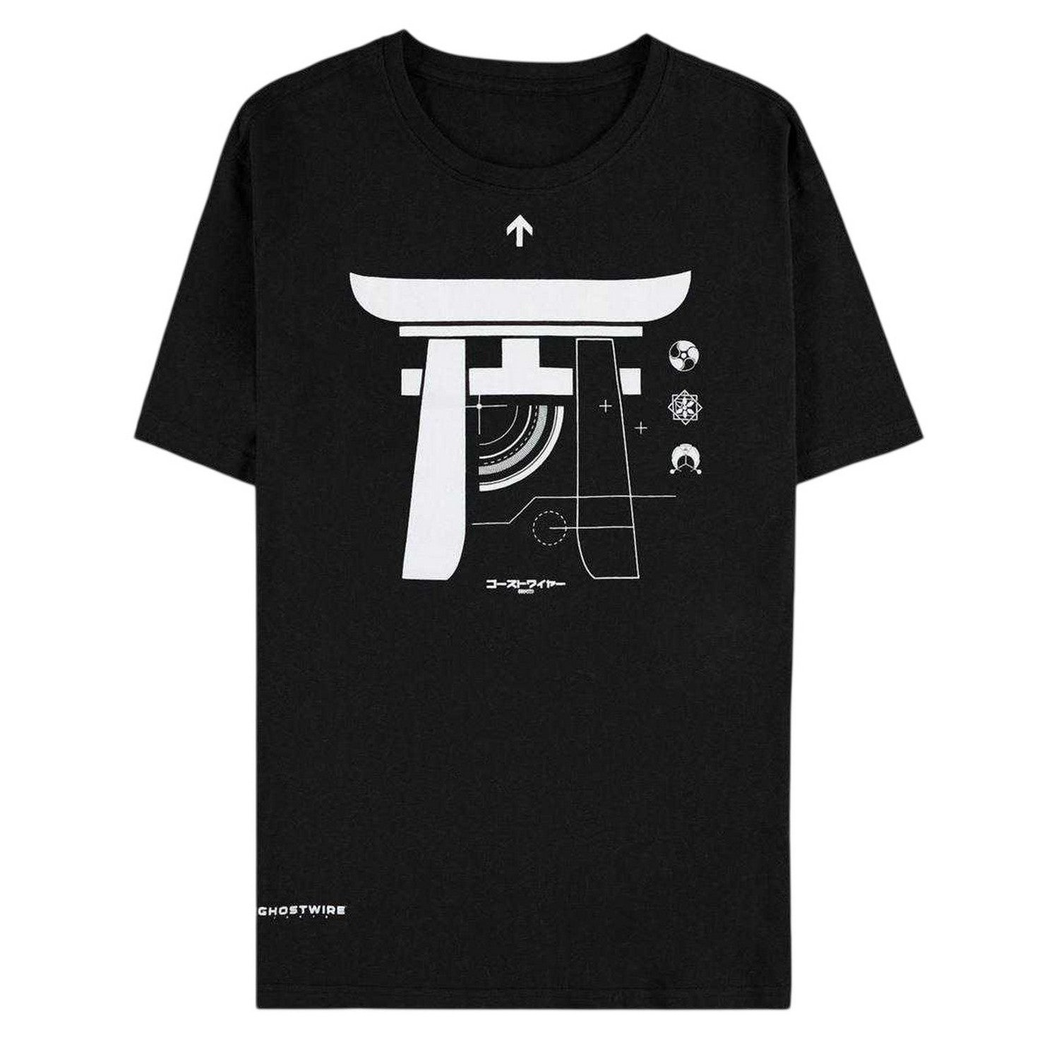 Black - Front - Ghostwire: Tokyo Mens Graphic Print Cotton T-Shirt