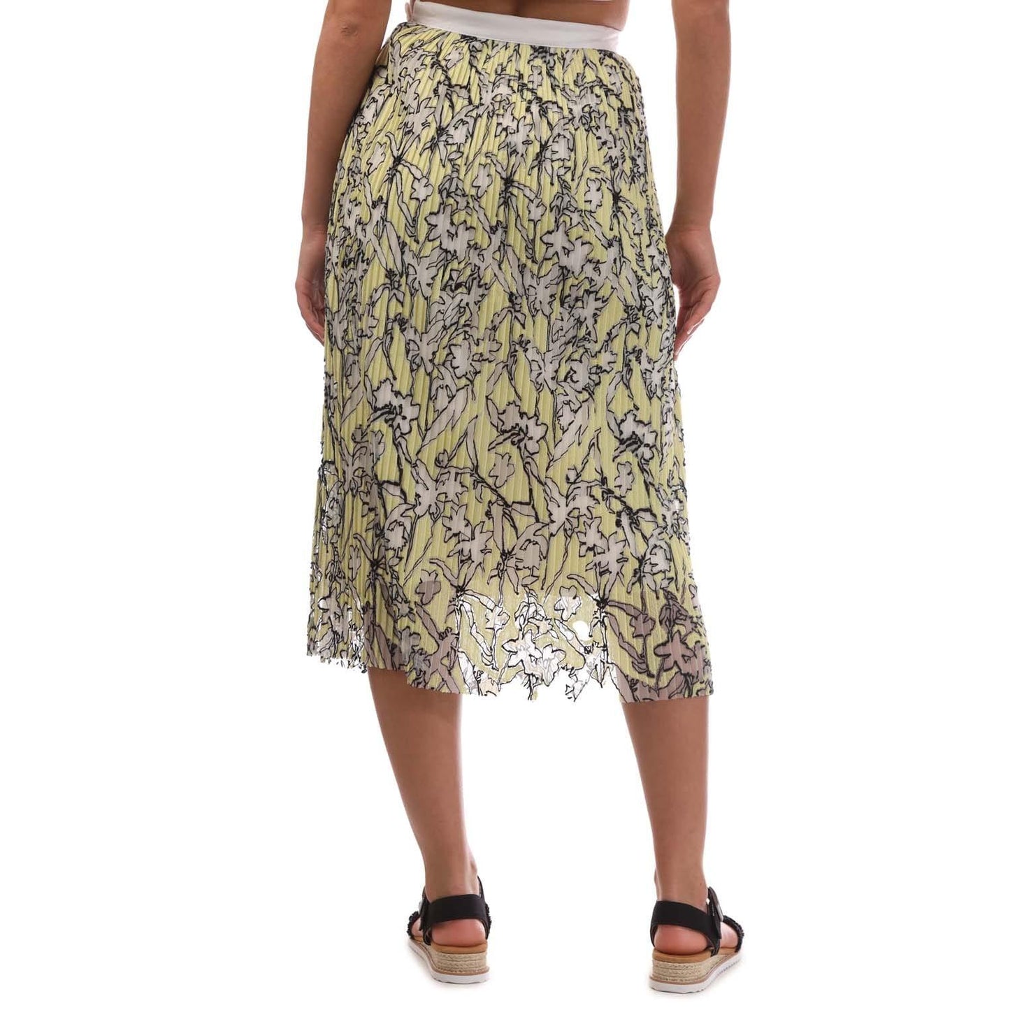 Cream-White-Black - Back - Boss Womens-Ladies Vamune Floral Skirt