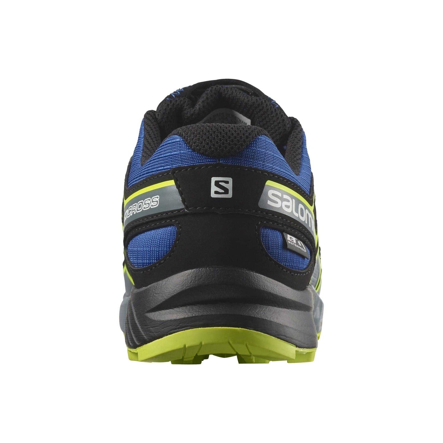 Blue-Black-Lime - Back - Salomon Childrens-Kids Speedcross Waterproof Shoes