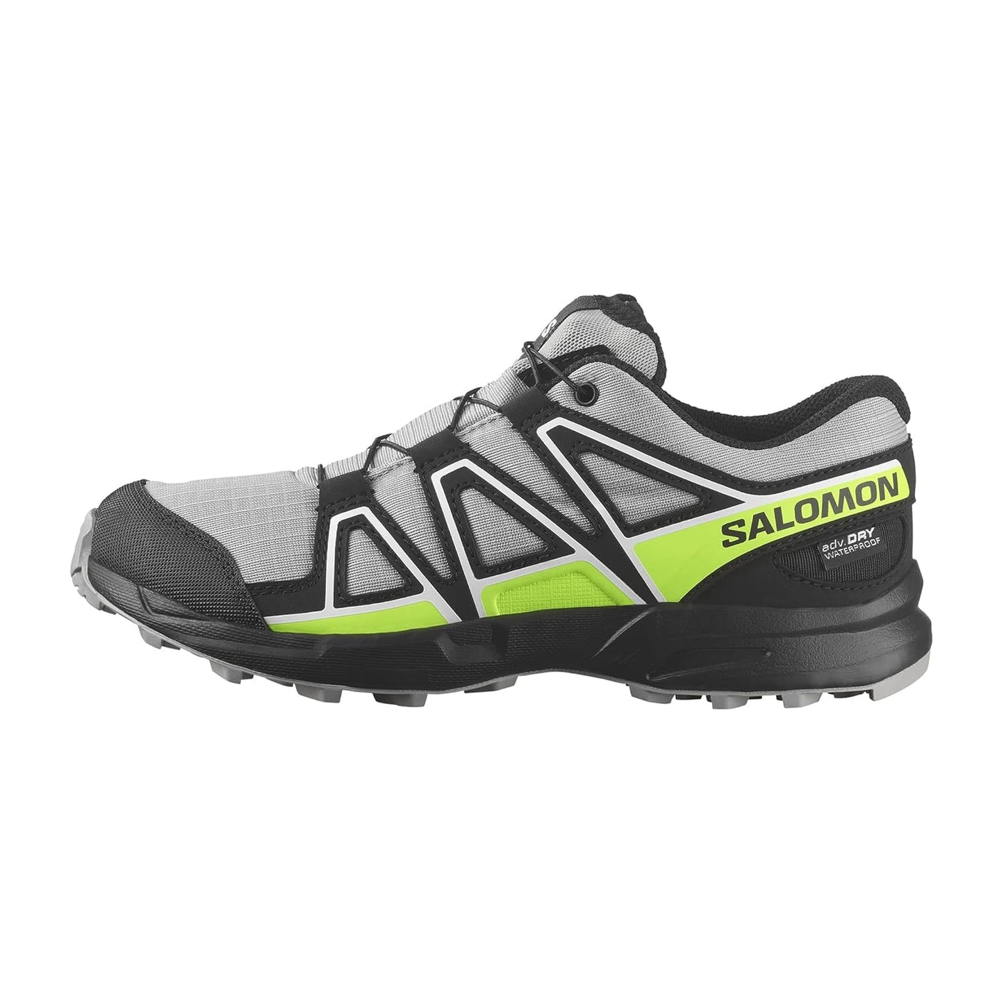 Alloy-Green - Side - Salomon Childrens-Kids Speedcross Waterproof Shoes