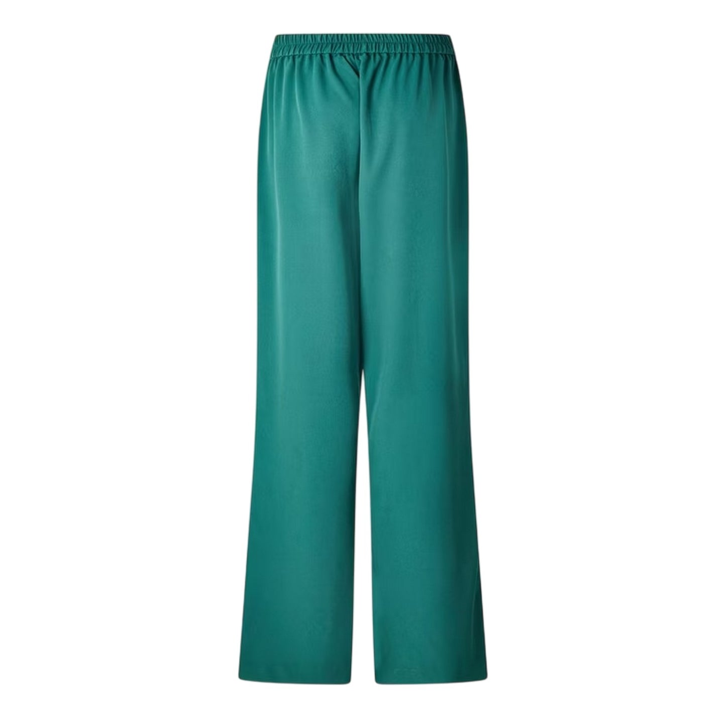 Trek Green - Back - Pieces Womens-Ladies Elasticated Wide Leg Trousers