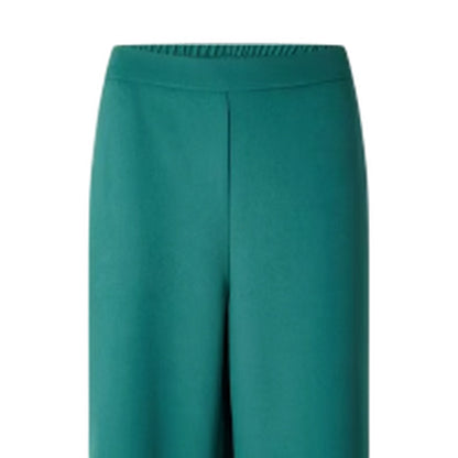 Trek Green - Side - Pieces Womens-Ladies Elasticated Wide Leg Trousers