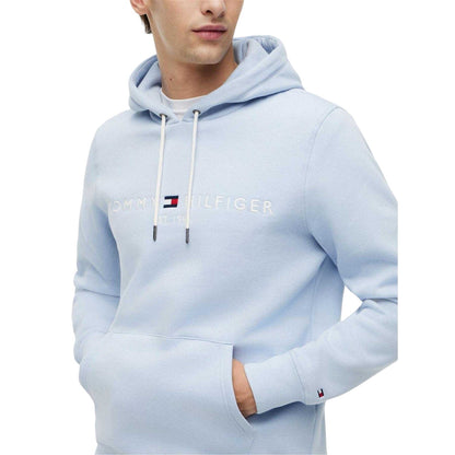 Breezy Blue - Side - Tommy Hilfiger Mens Logo Hoodie