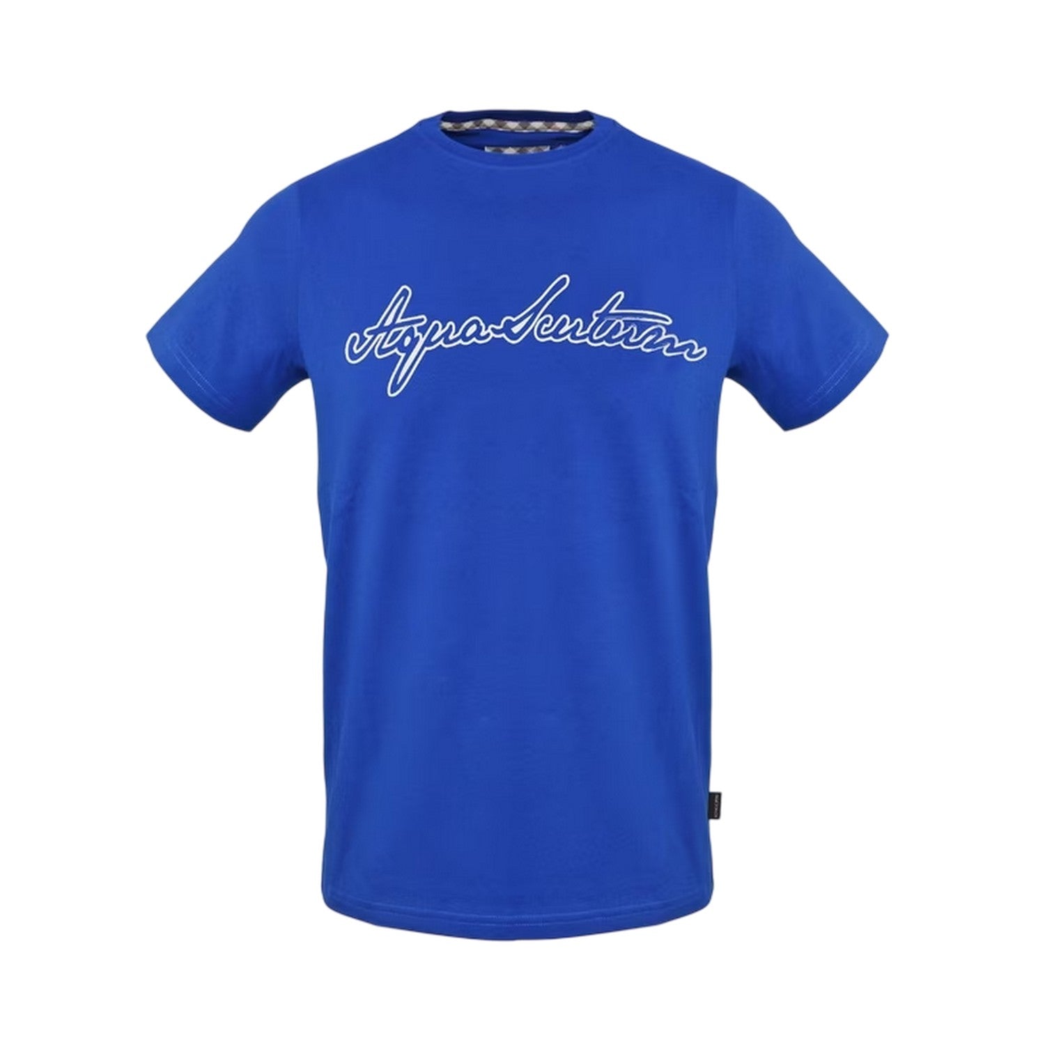 Sky - Front - Aquascutum Mens Logo Jersey Cotton T-Shirt