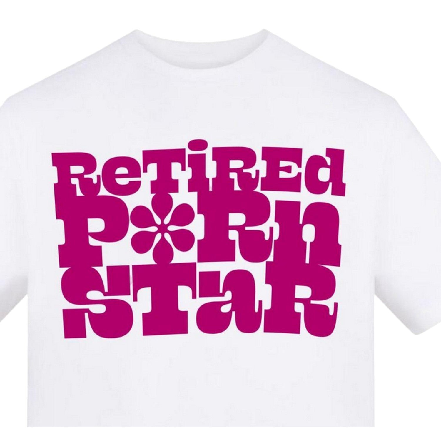 White-Pink - Back - AWD Mens Retired Text T-Shirt
