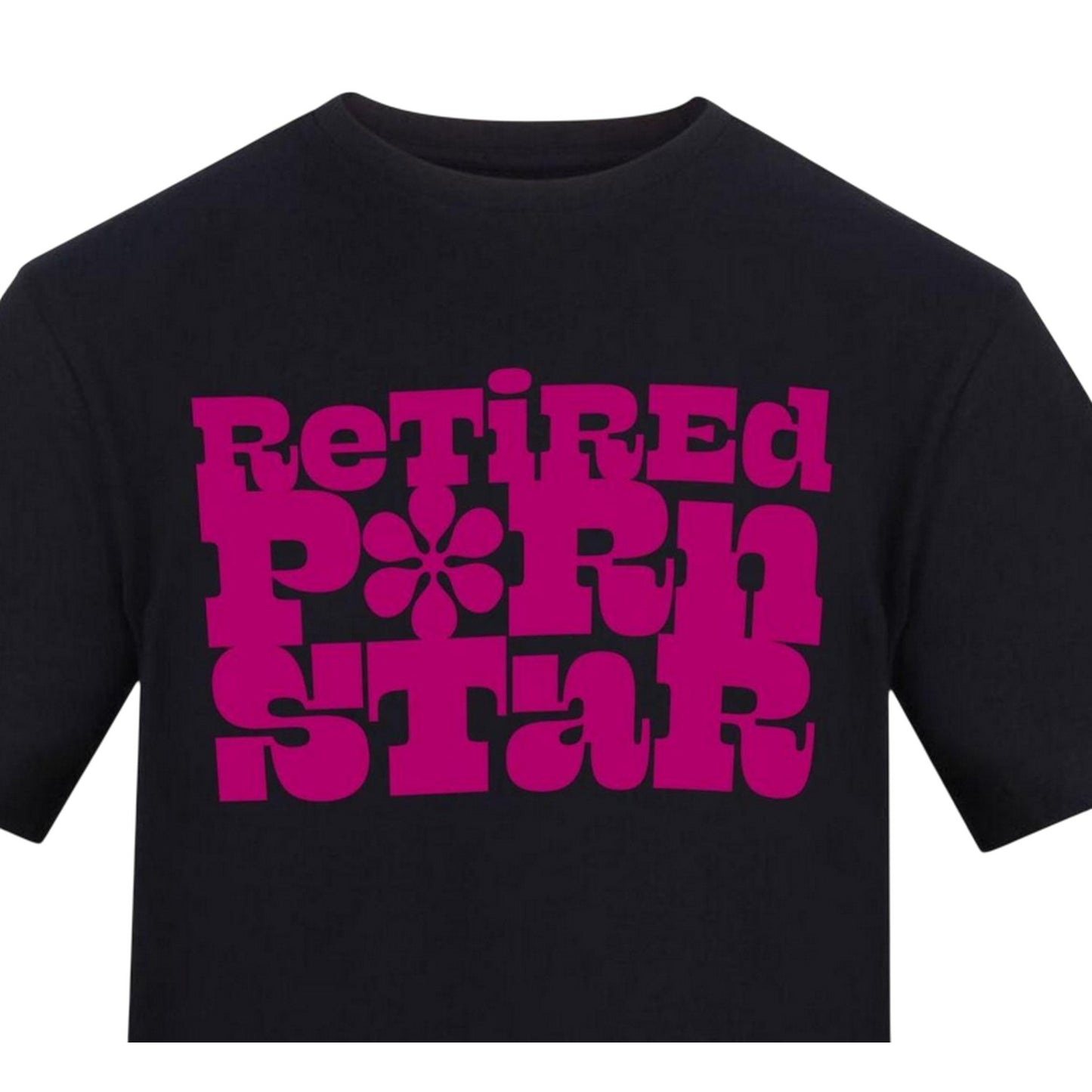 Black-Pink - Back - AWD Mens Retired Text T-Shirt