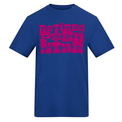 Blue-Pink - Front - AWD Mens Retired Text T-Shirt