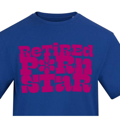 Blue-Pink - Back - AWD Mens Retired Text T-Shirt