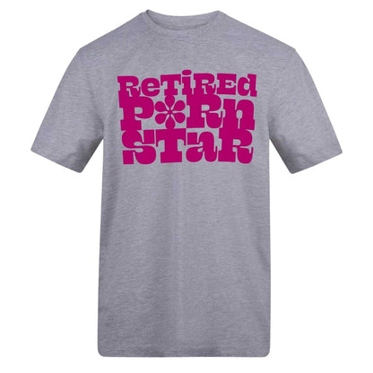 Grey-Pink - Front - AWD Mens Retired Text T-Shirt