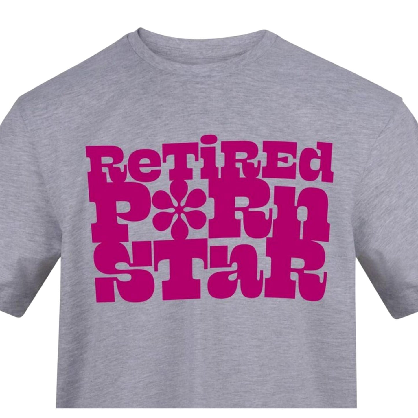 Grey-Pink - Back - AWD Mens Retired Text T-Shirt