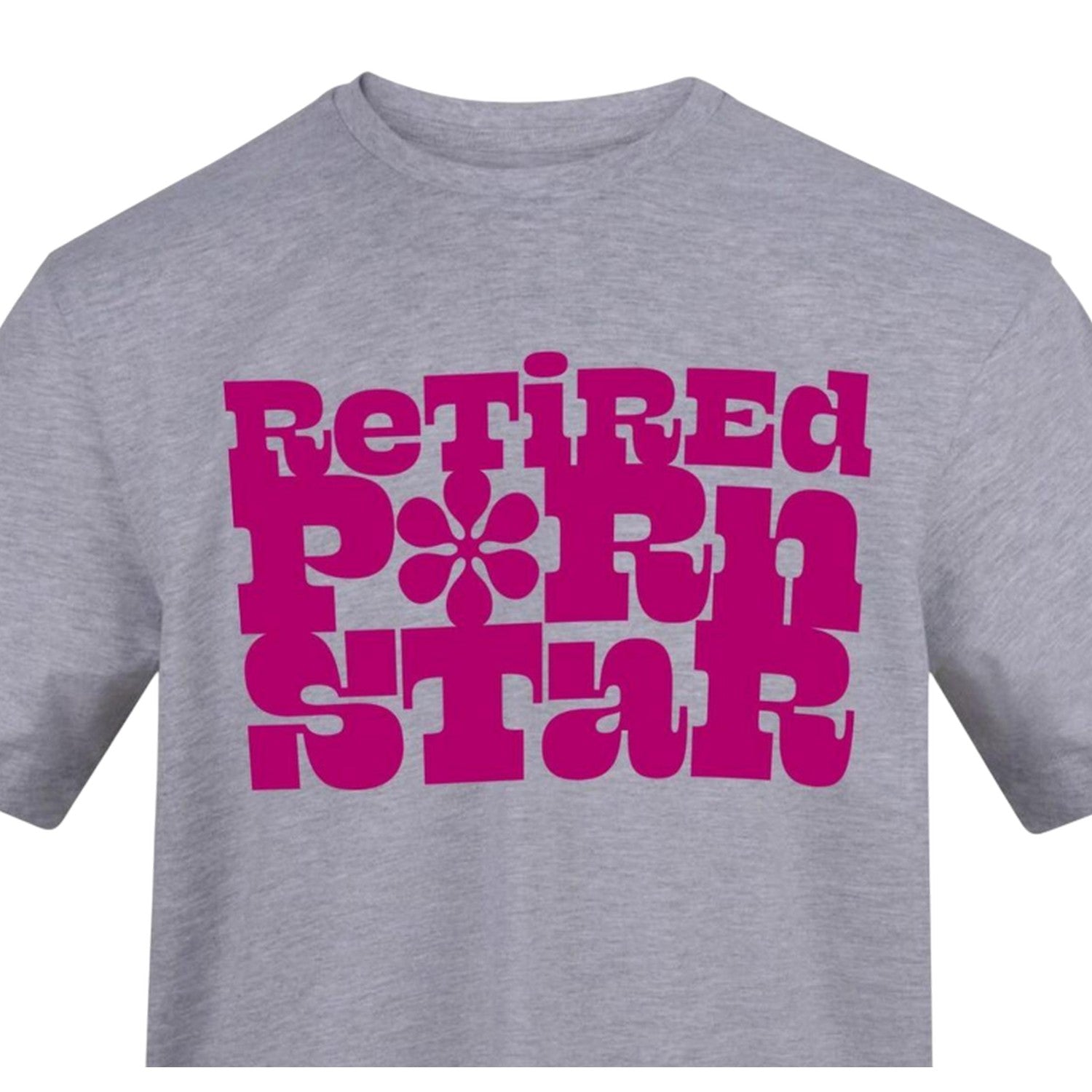 Grey-Pink - Back - AWD Mens Retired Text T-Shirt