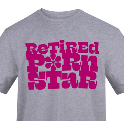 Grey-Pink - Back - AWD Mens Retired Text T-Shirt