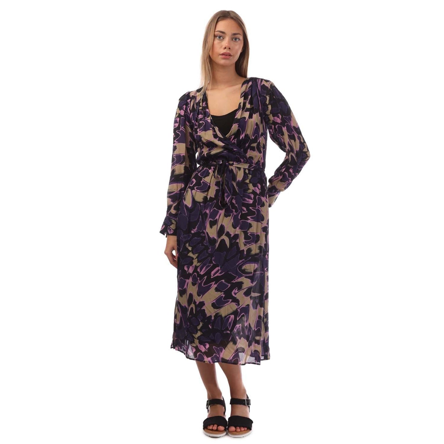 Beige-Black-Purple - Front - Boss Womens-Ladies Demaia Butterfly Dress