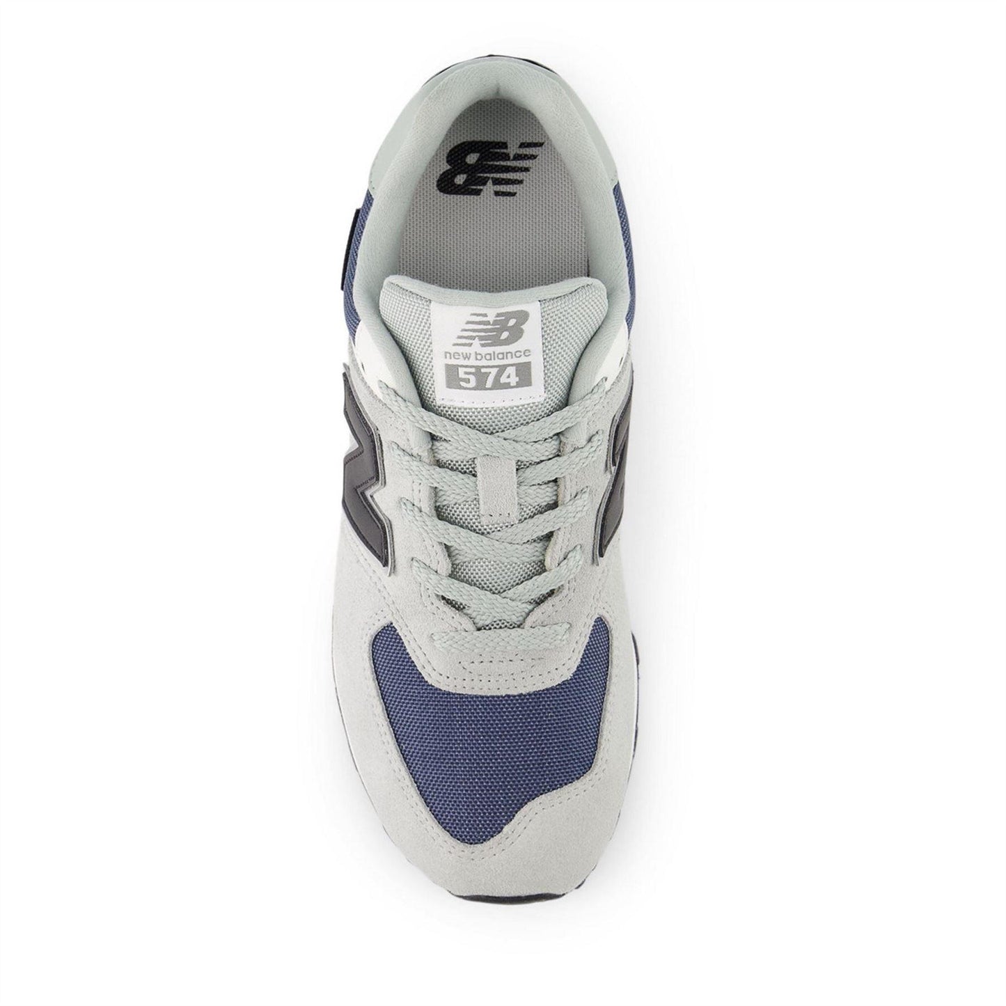 Grey - Back - New Balance Childrens-Kids 574 Suede Trainers