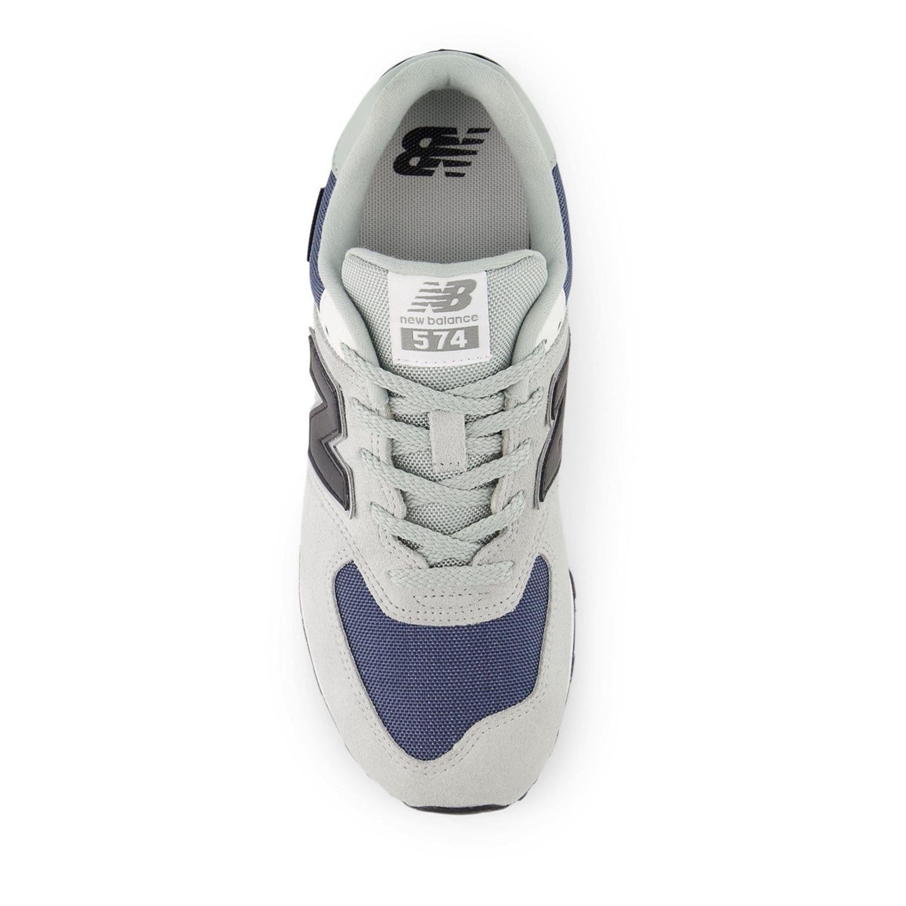 Grey - Back - New Balance Childrens-Kids 574 Suede Trainers