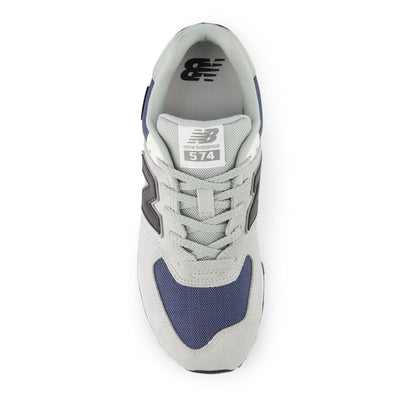 Grey - Back - New Balance Childrens-Kids 574 Suede Trainers
