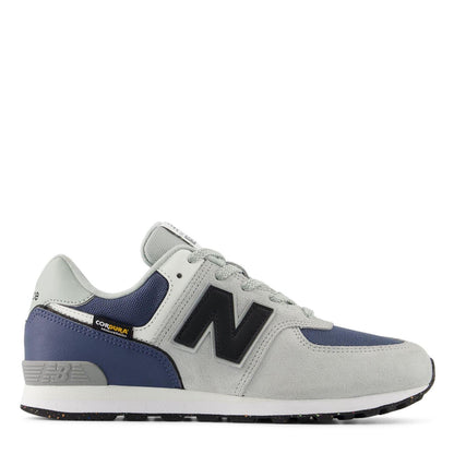 Grey - Front - New Balance Childrens-Kids 574 Suede Trainers