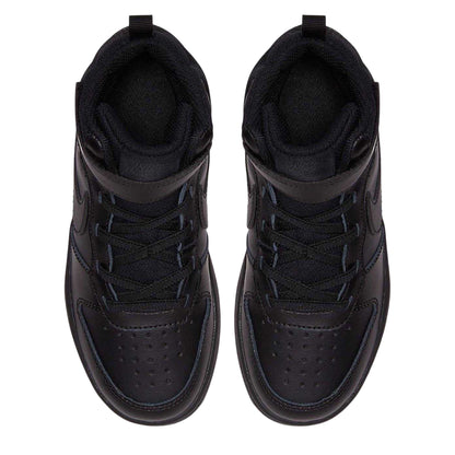 Triple Black - Side - Nike Boys Court Borough High Top Trainers